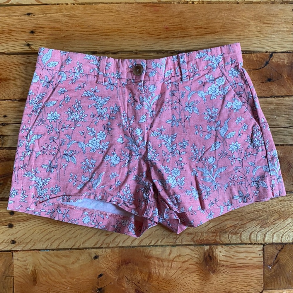 Gap 00 Floral Printed Summer Short Chino Khaki Pink White